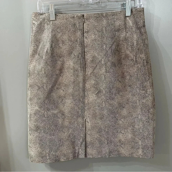 Brandon Thomas Skirt Designer Leather Snake Skin Print Couture Skirt Size 9 - Picture 4 of 5